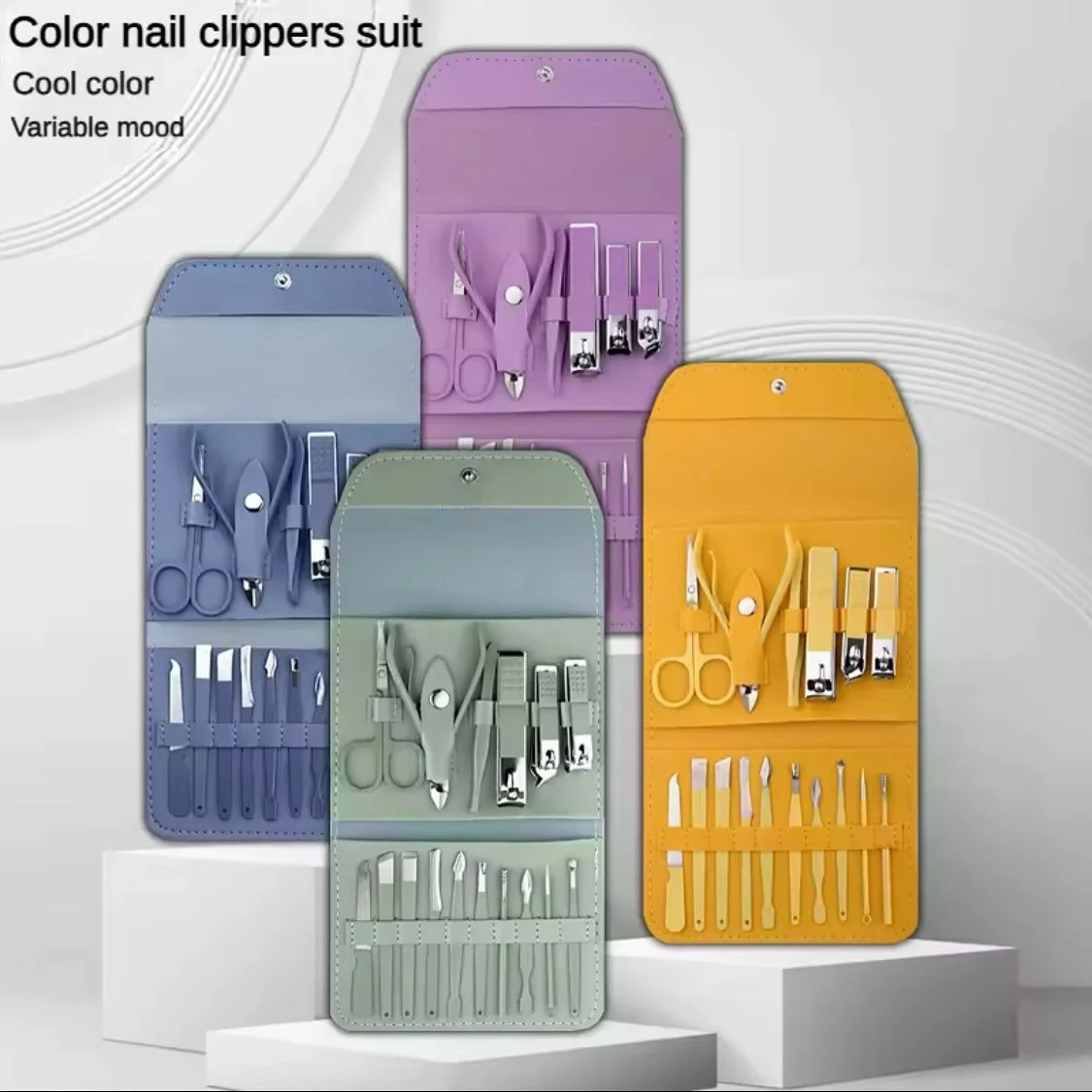 Nail Clippers Set, 16pcs Manicure & Pedicure Tools
